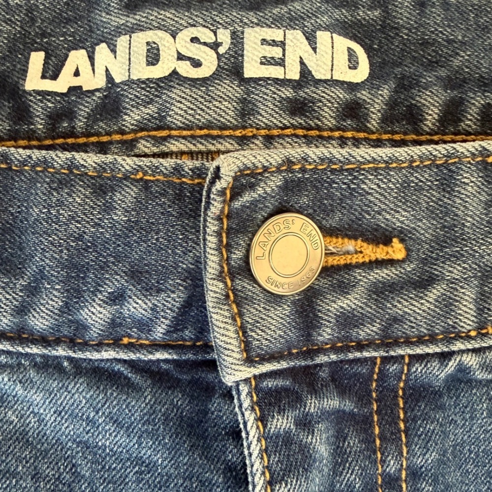 Lands End High Rise Straight Leg Jeans Women Size 16W Medium Wash Distressed - Picture 4 of 11